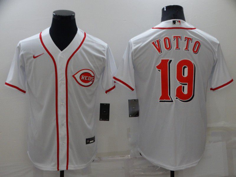 Men Cincinnati Reds #19 Votto White Game Nike 2022 MLB Jersey->miami marlins->MLB Jersey
